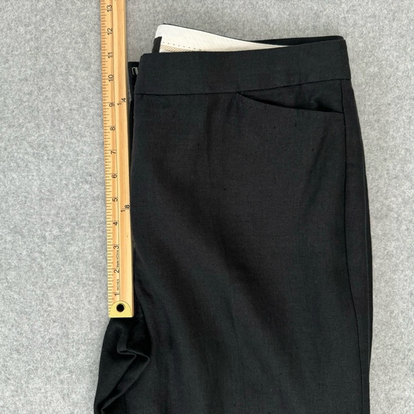 Talbots Womens Pants Size 12 Petite Linen Capri Culottes 34 x 21 Black Pockets - Picture 14 of 15